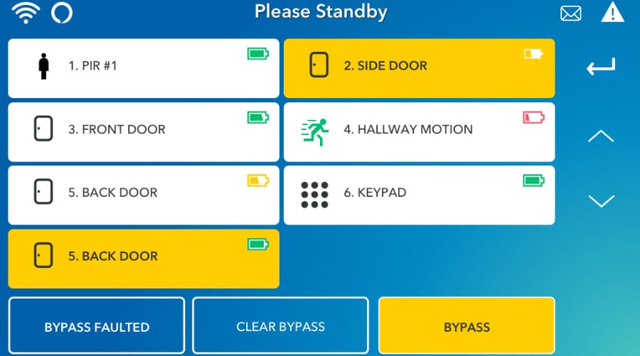 Lima security system command screen.